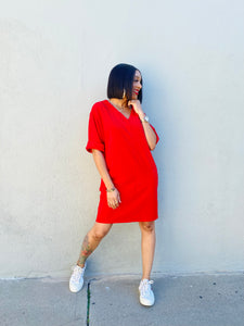 Red Hot | V-Neck Dress