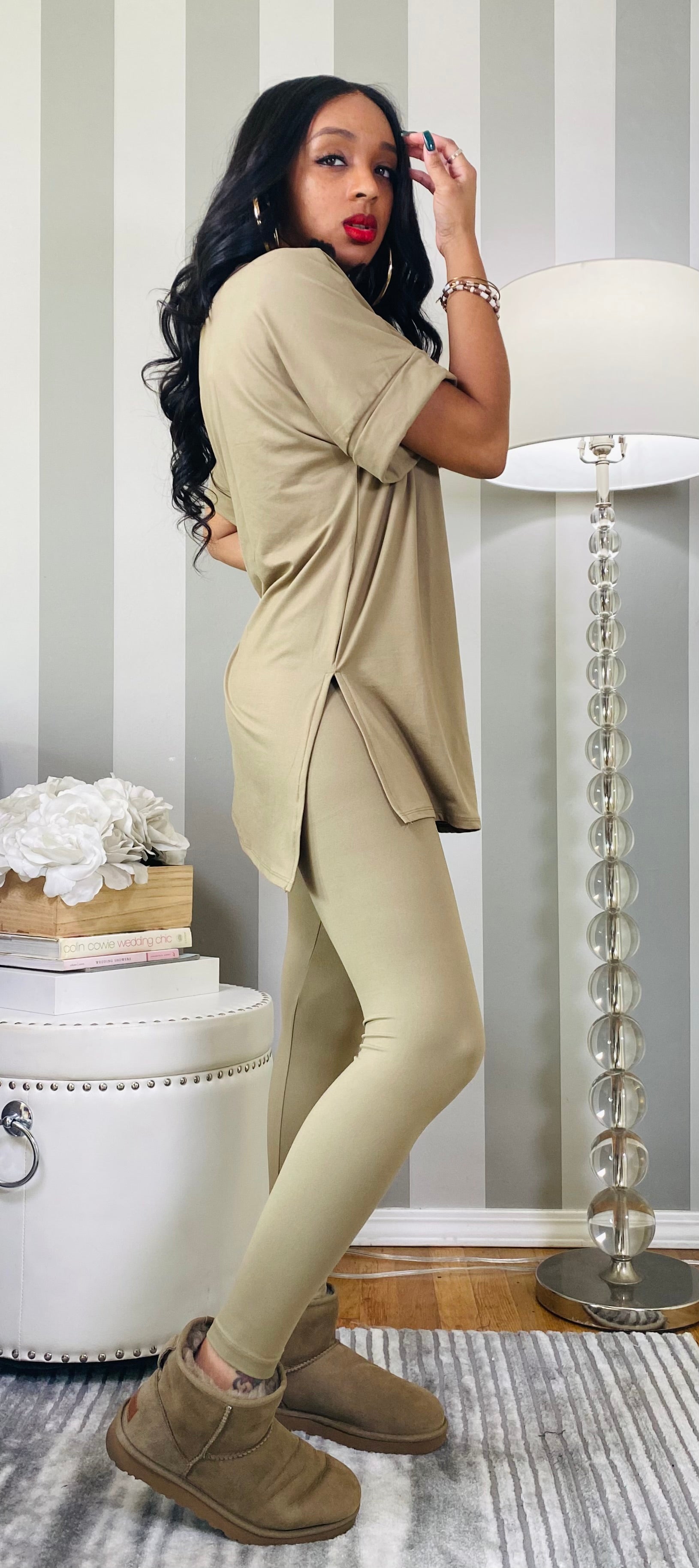 Solid 2 Piece Buttery Smooth Leggings and Pullover Hoodie Set
